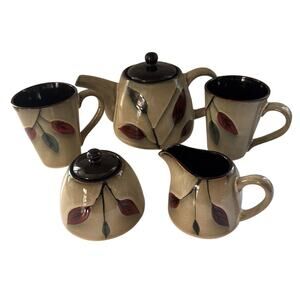 Ireland's Irish Tara pottery Tea Set- tea pot, jug, sugar bowl and two cups